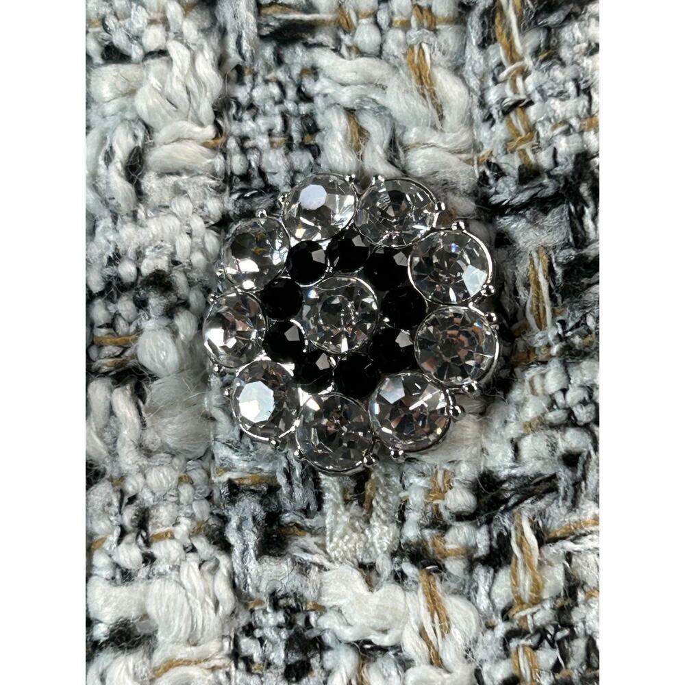 H&M Women's Tweed Vest XS Black White Boucle Textured Sleeveless Jacket - Picture 8 of 8